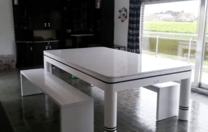 BILLARD VERRE PLATEAU BLANC