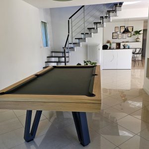 Billard design Osmoz cadre de bandes chene naturel piétement gris graphite