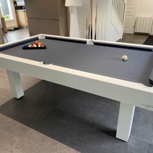 Dauphin pieds carrés blanc-drap gris ardoise